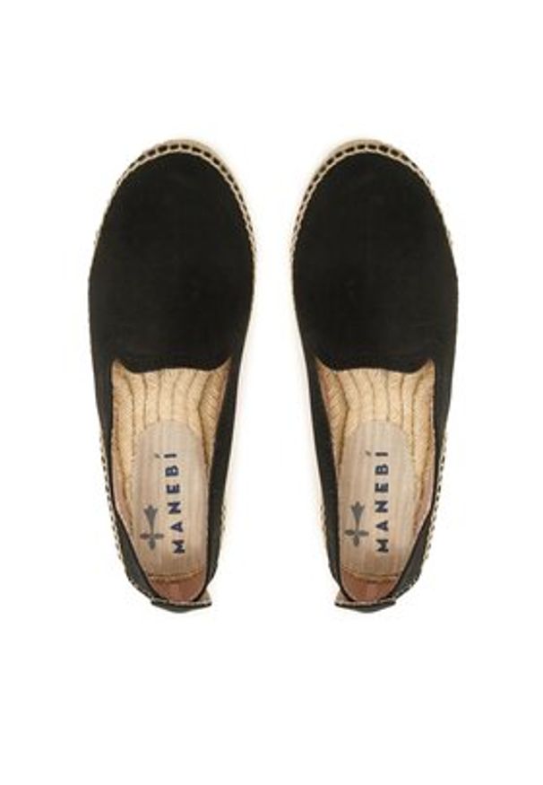 Manebi Espadryle Suede Flat Espadrilles Czarny. Kolor: czarny. Materiał: skóra, zamsz