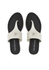 Calvin Klein Jeans Japonki Flat Sandal Toepost Mg YW0YW01691 Biały. Kolor: biały. Materiał: skóra