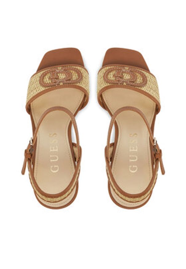 Guess Sandały FLJGNK FAB03 Beżowy. Kolor: beżowy. Materiał: skóra