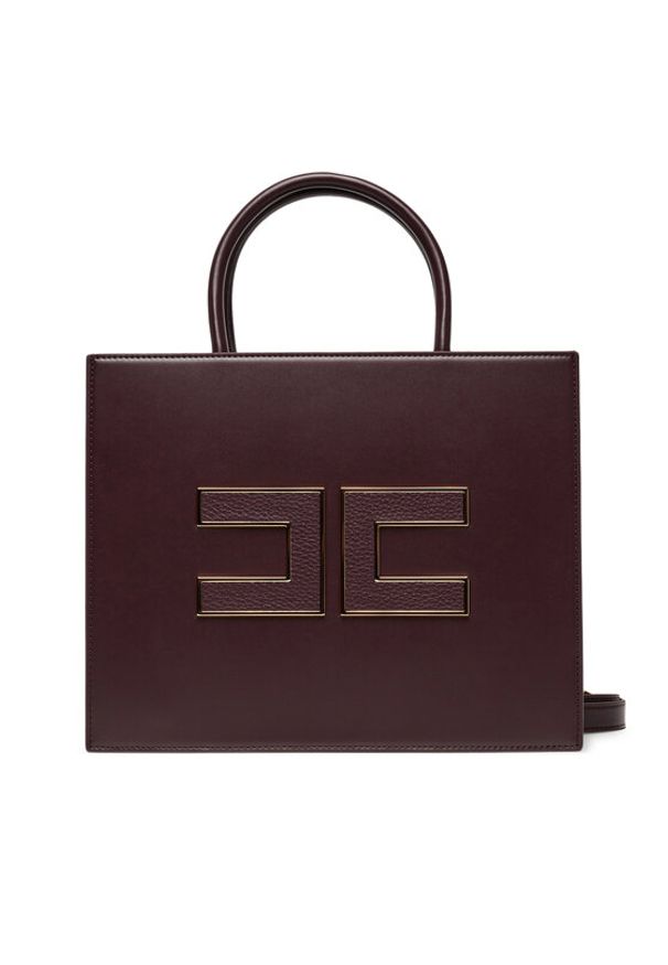 Elisabetta Franchi Torebka BS-32A-56E2-V420 Bordowy. Kolor: czerwony. Materiał: skórzane