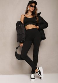 Renee - Czarne Legginsy z Włókna Bambusowego o Klasycznym Fasonie Salimeno. Kolor: czarny. Materiał: włókno. Styl: klasyczny