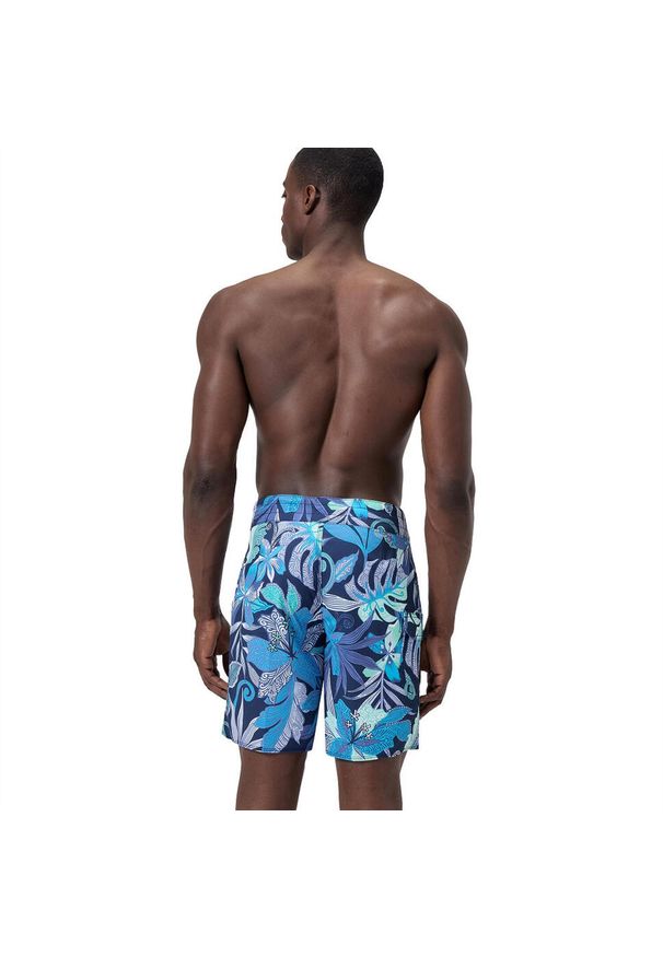 Speedo - Spodenki Męskie Leaves Boardshorts. Kolor: niebieski. Sport: turystyka piesza