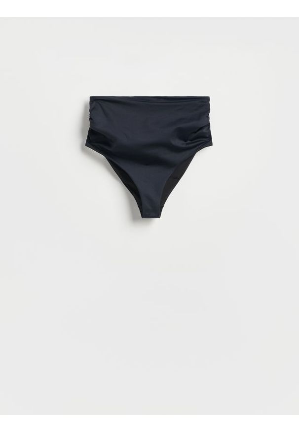 Reserved - Dół od bikini z ochroną UV - czarny. Stan: podwyższony. Kolor: czarny. Materiał: materiał. Wzór: gładki