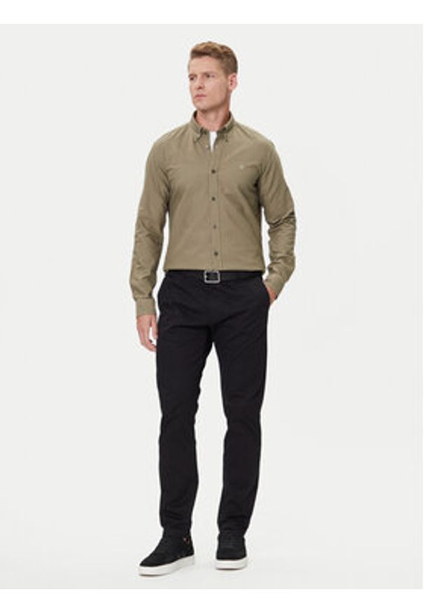 BOSS Koszula H-Roan 50544917 Zielony Slim Fit. Kolor: zielony. Materiał: bawełna