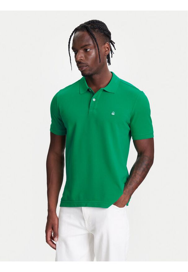 United Colors of Benetton - United Colors Of Benetton Polo 3089J3179 Zielony Regular Fit. Typ kołnierza: polo. Kolor: zielony. Materiał: bawełna