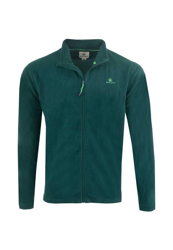 MEN'S HEALTH - Jurassic bluza męska Athl DPT – microfleece szaro-zielona, zamek. Kolor: zielony. Materiał: poliester