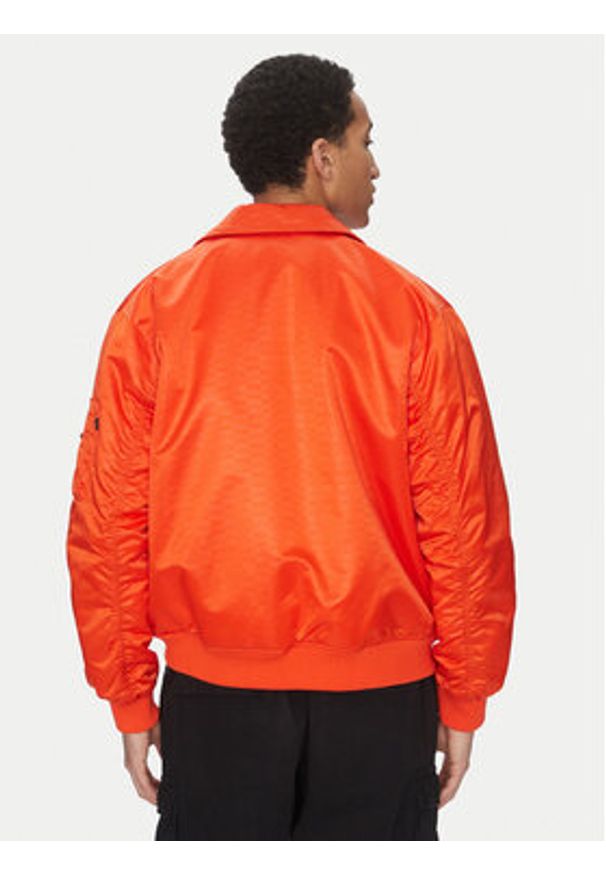 Alpha Industries Kurtka bomber Coach Logo 156145 Pomarańczowy Regular Fit. Kolor: pomarańczowy. Materiał: syntetyk