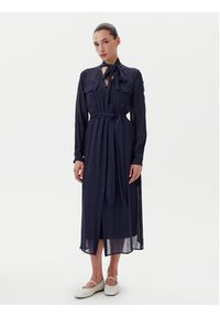 TwinSet - TWINSET Sukienka koszulowa 251TP2260 Granatowy Loose Fit. Kolor: niebieski. Materiał: wiskoza. Typ sukienki: koszulowe #2