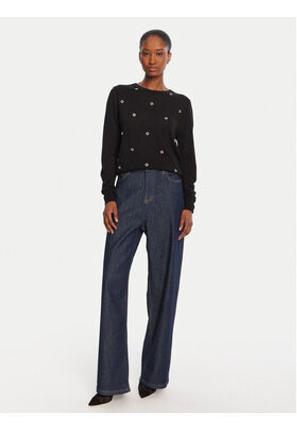 Lola Casademunt by Maite Sweter MF2511012 Czarny Regular Fit. Kolor: czarny. Materiał: syntetyk