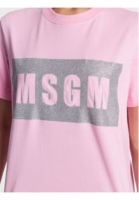 MSGM T-Shirt 3441MDM520G 237002 Różowy Regular Fit. Kolor: różowy. Materiał: bawełna #5