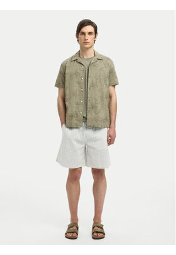 Selected Homme Koszula 16097686 Zielony Regular Fit. Kolor: zielony. Materiał: bawełna