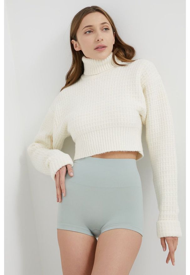 Spanx - Szorty modelujące Everyday Shaping. Kolor: zielony. Materiał: dzianina. Wzór: gładki