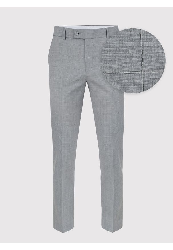 Pako Lorente - PAKO LORENTE – Szare spodnie garniturowe w delikatną kratę. Kolor: szary. Materiał: wełna, poliester, lycra