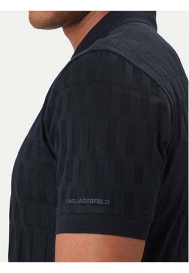 Karl Lagerfeld - KARL LAGERFELD Polo 745008 562203 Granatowy Regular Fit. Typ kołnierza: polo. Kolor: niebieski. Materiał: bawełna
