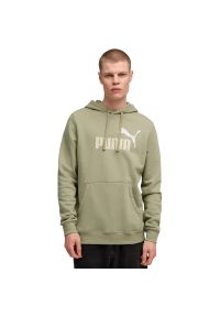 Bluza z kapturem Puma Ess 2 Color No. 1 Logo Hoodie Fl Lux Arm, Mężczyźni. Typ kołnierza: kaptur. Kolor: beżowy. Materiał: materiał, bawełna