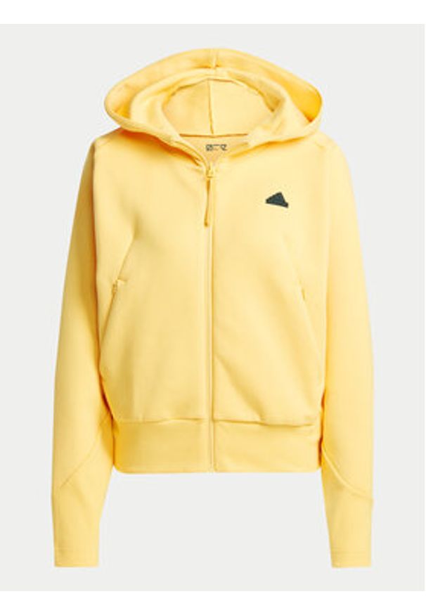 Adidas - adidas Bluza Z.N.E. IS3940 Żółty Loose Fit. Kolor: żółty. Materiał: bawełna, syntetyk