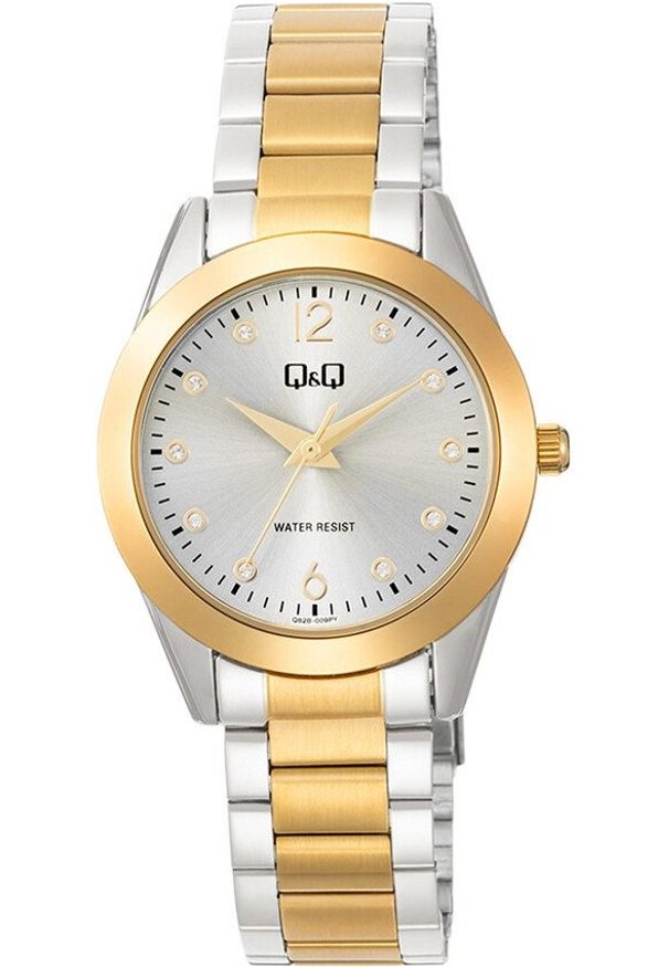 Zegarek damski QQ Q82B-009P CYRKONIE srebrny. Kolor: srebrny