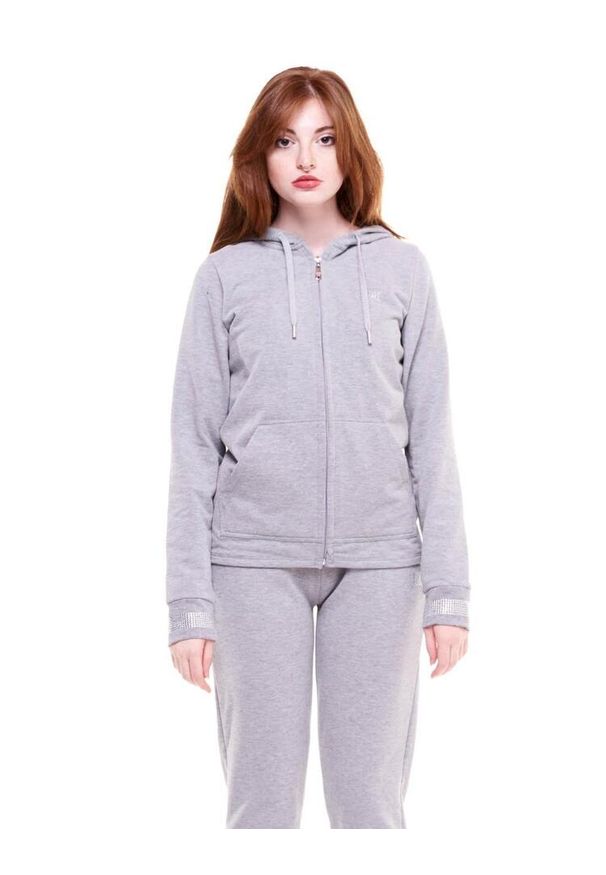 LEONE 1947 APPAREL - Damski dres z kapturem Shine On. Kolor: szary. Materiał: dresówka. Sport: fitness