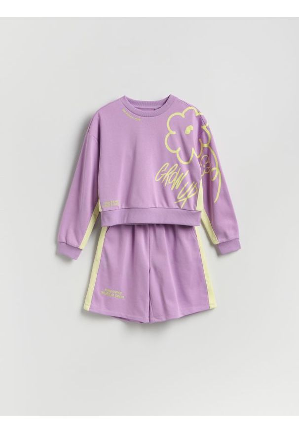 Reserved - Komplet dresowy - fioletowy. Kolor: fioletowy. Materiał: dresówka