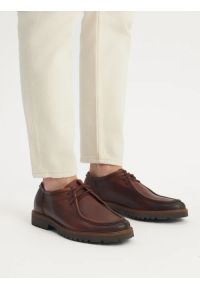 Ryłko - Brązowe półbuty męskie sznurowane. Zapięcie: sznurówki. Kolor: brązowy. Materiał: skóra. Sezon: lato. Styl: street #1