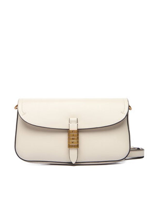 Pinko - PINKO Torebka Saddle Flat AI 25-26 PCPL 105349 A1ZX Écru. Materiał: skórzane