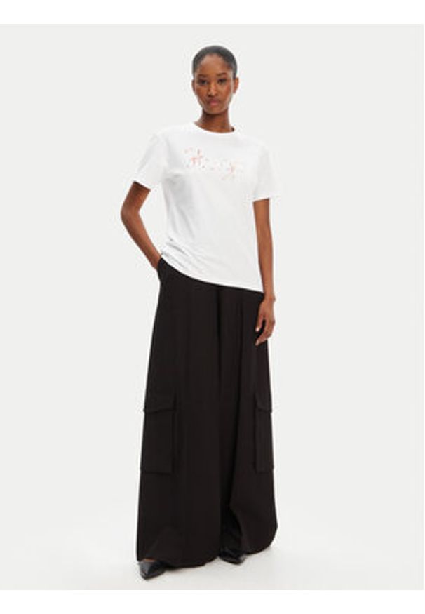Hugo - HUGO T-Shirt Damacia_5 50544868 Biały Regular Fit. Kolor: biały. Materiał: bawełna