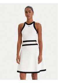 Karl Lagerfeld - KARL LAGERFELD Sukienka dzianinowa B1W13004 Biały Regular Fit. Typ kołnierza: dekolt w karo. Kolor: biały. Materiał: syntetyk #1