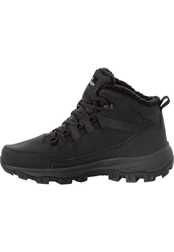 Buty trekkingowe męskie Jack Wolfskin Everquest Texapore Mid. Wysokość cholewki: za kostkę. Zapięcie: sznurówki. Kolor: czarny, wielokolorowy. Materiał: skóra, materiał. Szerokość cholewki: normalna. Sport: turystyka piesza