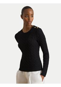 Lauren Ralph Lauren - LAUREN RALPH LAUREN Sweter 200P14039001 Czarny Regular Fit. Kolor: czarny. Materiał: bawełna #1