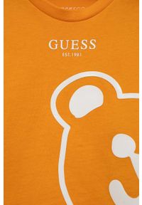 Guess longsleeve bawełniany niemowlęcy kolor pomarańczowy wzorzysty. Okazja: na co dzień. Kolor: pomarańczowy. Materiał: bawełna. Długość rękawa: długi rękaw. Styl: casual, klasyczny #3