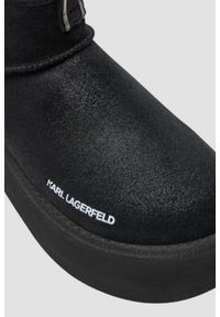Karl Lagerfeld - KARL LAGERFELD Czarne botki zamszowe THERMO Lo Slip On Boot, Rozmiar 37. Zapięcie: bez zapięcia. Kolor: czarny. Materiał: zamsz #6