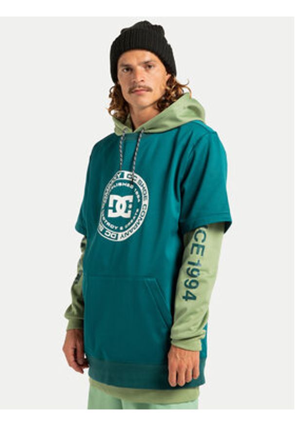 DC Shoes Bluza Dryden ADYFT03440 Zielony Regular Fit. Kolor: zielony. Materiał: syntetyk