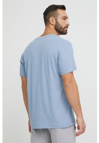 Hugo - HUGO t-shirt piżamowy kolor niebieski z nadrukiem. Kolor: niebieski. Materiał: dzianina. Wzór: nadruk #4