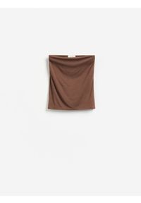 Reserved - Top bandeau z modalem - brązowy. Kolor: brązowy. Materiał: dzianina #1