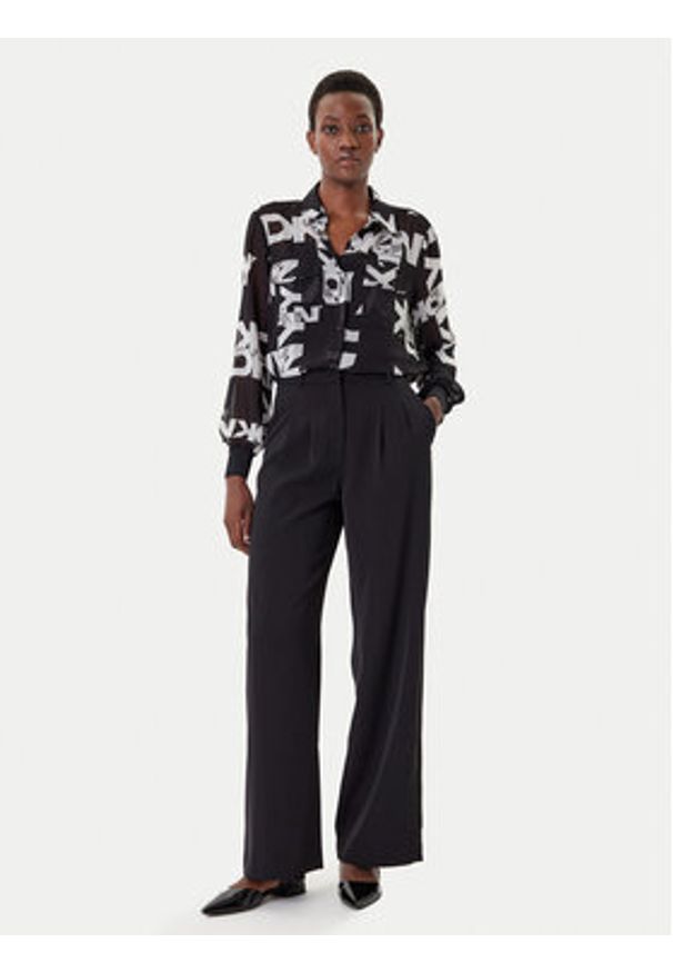 DKNY Koszula P4RA6FXZ Czarny Regular Fit. Kolor: czarny. Materiał: syntetyk