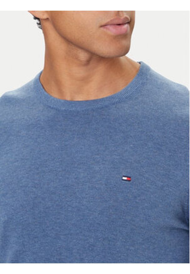 TOMMY HILFIGER - Tommy Hilfiger Sweter Essential Ssnl MW0MW39999 Niebieski Regular Fit. Kolor: niebieski. Materiał: bawełna