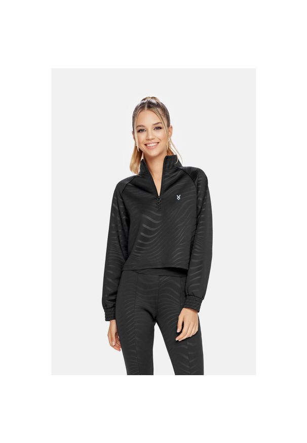 Bluza fitness damska Cardio Bunny Vibration. Kolor: czarny. Materiał: poliester, elastan. Sport: fitness
