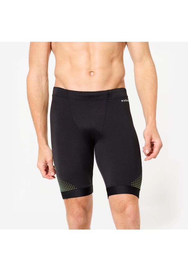 NABAIJI - Spodenki pływackie Jammer męskie Nabaiji 500 Fiti. Kolor: wielokolorowy, żółty, czarny. Materiał: poliester, materiał