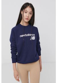 New Balance Bluza WT03811PGM damska kolor granatowy z nadrukiem. Kolor: niebieski. Wzór: nadruk #1