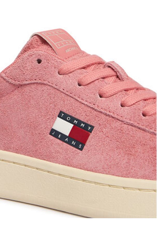 Tommy Jeans Sneakersy Logo Suede Archive EN02985 Różowy. Kolor: różowy. Materiał: skóra, zamsz