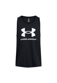 Tank top Under Armour Sporstyle Logo. Kolor: czarny, biały, wielokolorowy. Materiał: bawełna. Styl: sportowy #1