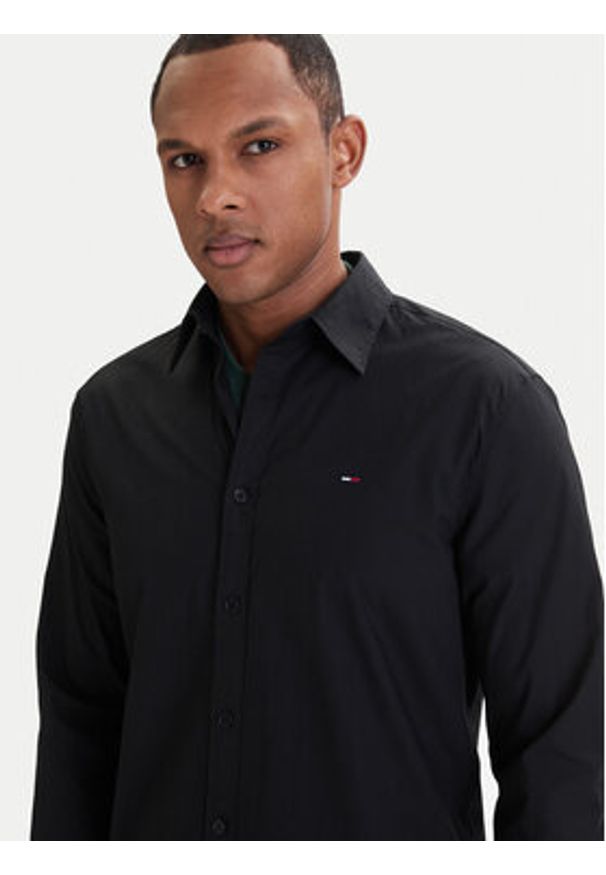 Tommy Jeans Koszula DM0DM22026 Czarny Regular Fit. Kolor: czarny. Materiał: bawełna