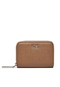 Calvin Klein Mały Portfel Damski K60K612188 Brązowy. Kolor: brązowy. Materiał: skóra