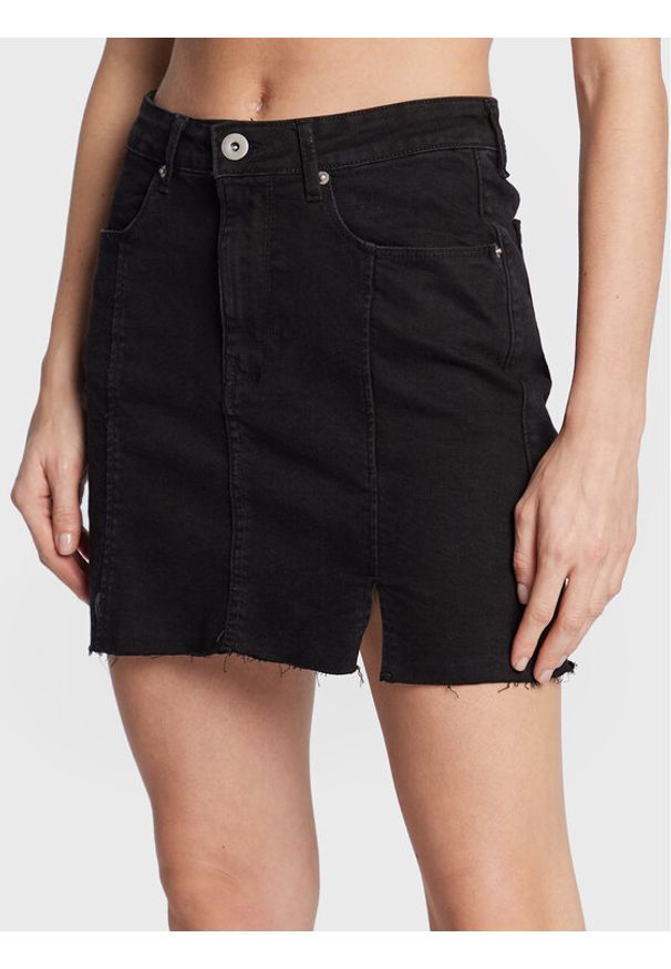 Brave Soul Spódnica jeansowa LSKD-494DRIES Czarny Regular Fit. Kolor: czarny. Materiał: bawełna