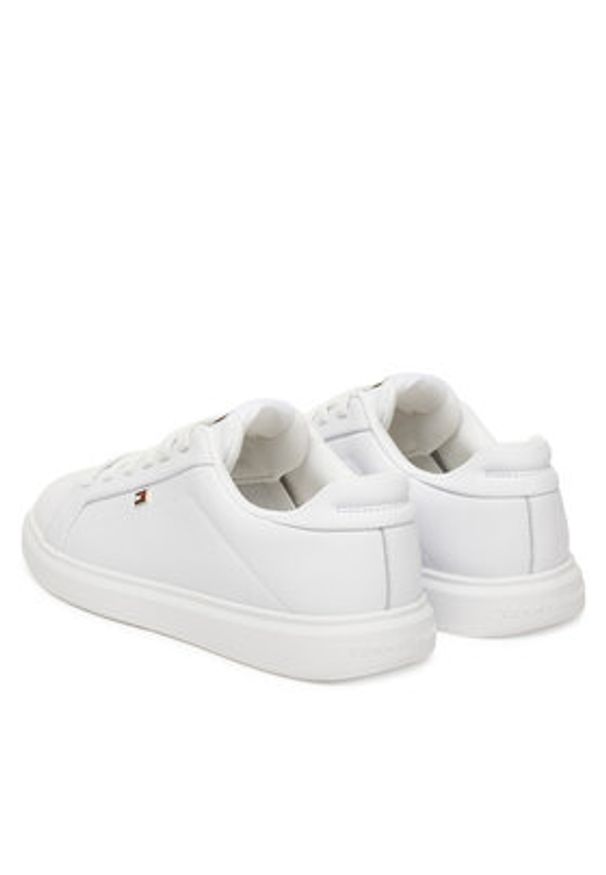 TOMMY HILFIGER - Tommy Hilfiger Sneakersy Th Icon Court Light FW0FW08948 Biały. Kolor: biały. Materiał: skóra