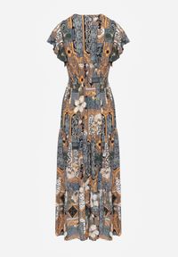 Renee - Szara Sukienka z Wiskozy Maxi z Gumką w Pasie Weha. Kolor: szary. Materiał: wiskoza. Sezon: lato. Długość: maxi #6