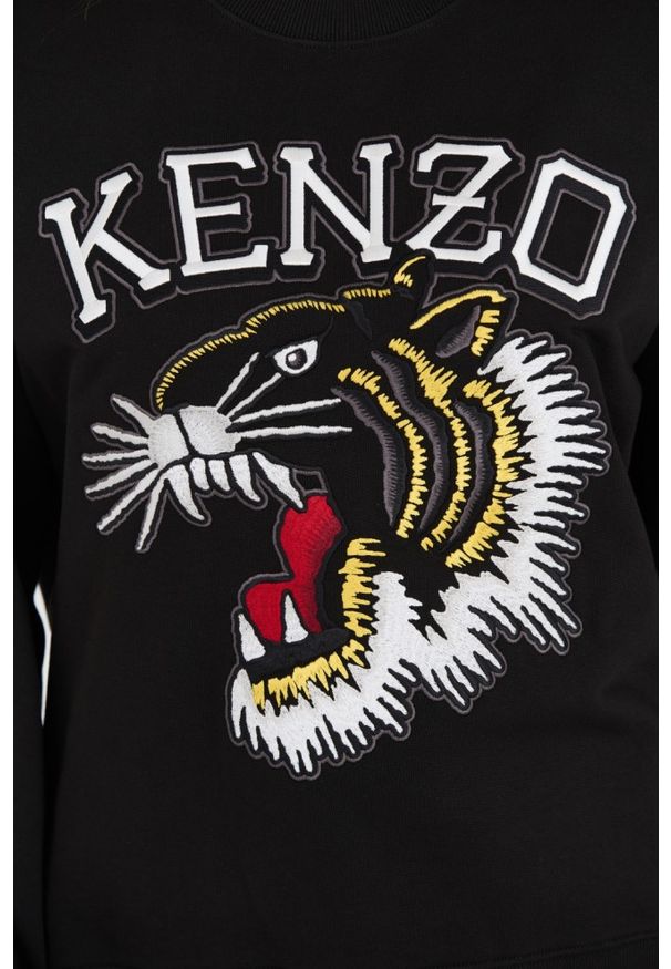 Kenzo - KENZO Czarna damska bluza TIGER VARSITY JUNGLE CREW-NEC, Rozmiar XS. Kolor: czarny