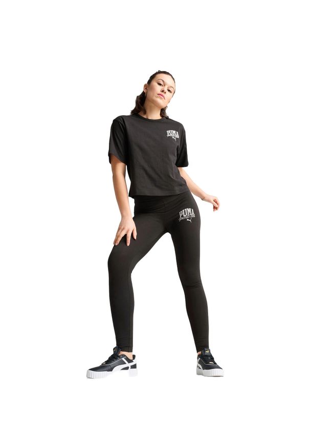 Rajstopy Puma Class High-waist Leggings, Kobiety. Stan: podwyższony. Kolor: czarny. Materiał: materiał, bawełna. Sport: fitness