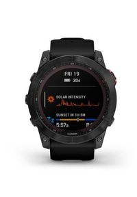 GARMIN - Zegarek sportowy Garmin Fenix 7X Solar czarny. Rodzaj zegarka: cyfrowe. Kolor: czarny. Materiał: materiał. Styl: sportowy