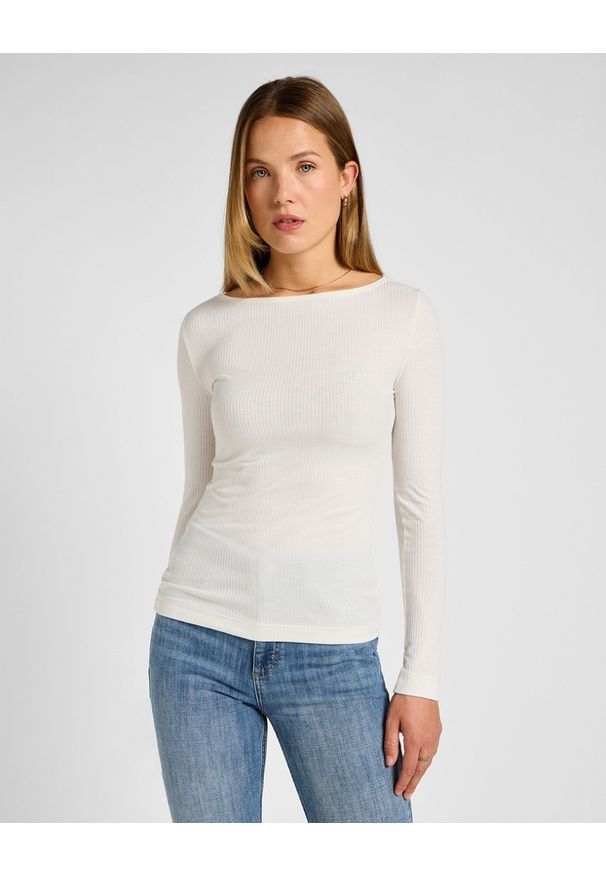 Lee - DAMSKA KOSZULKA LEE LS BOAT NECK TEE ECRU 112355203